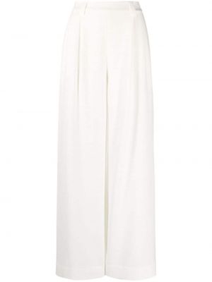 Viskózové volné kalhoty s vysokým pasem s páskem Essentiel Antwerp - bílá
