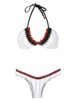 Stribet bikini Amir Slama hvid