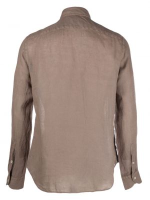 Lininė marškiniai Dell'oglio ruda