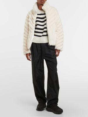 Jersey de lana a rayas de tela jersey Moncler blanco