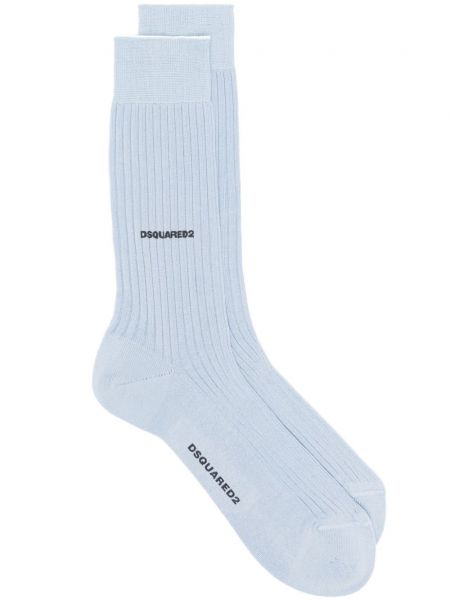 Bavlněné ponožky s potiskem Dsquared2 modré