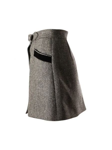 Falda de lana Miu Miu Pre-owned gris