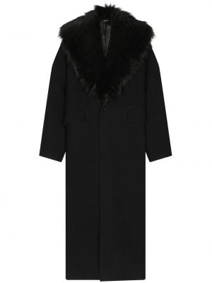 Μάλλινο γυναικεία παλτό Dolce & Gabbana μαύρο