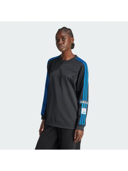 Chemise en coton avec manches longues en mesh Adidas noir