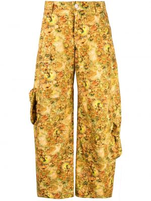 Pantaloni cargo cu model floral cu imagine Collina Strada