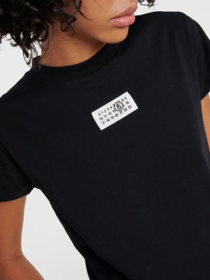 T-shirt di cotone in jersey Mm6 Maison Margiela nero