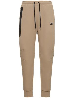 Fleecové jogger nohavice Nike khaki