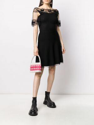 Vestido bootcut de encaje Christian Dior negro