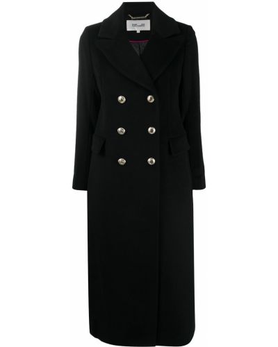 Пальто двубортное Dvf Diane Von Furstenberg, черное