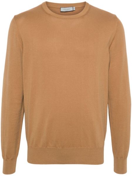 Pletený bavlnený sveter Canali hnedá