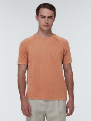 Camiseta de lino de algodón de punto Thom Sweeney marrón