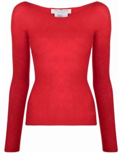 Jersey de tela jersey con escote barco Philosophy Di Lorenzo Serafini rojo