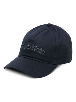Haftowana czapka Calvin Klein niebieska