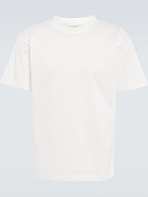 T-shirt di cotone in jersey Saint Laurent bianco