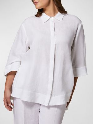 Льняная рубашка на пуговицах Marina Rinaldi