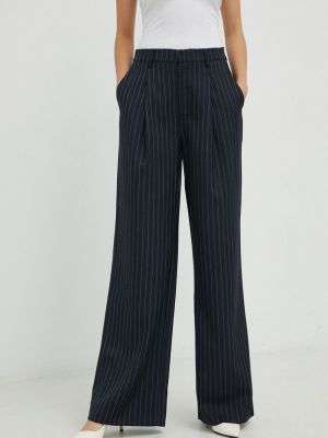 Gestuz pantaloni Alina femei, culoarea albastru marin, lat, high waist