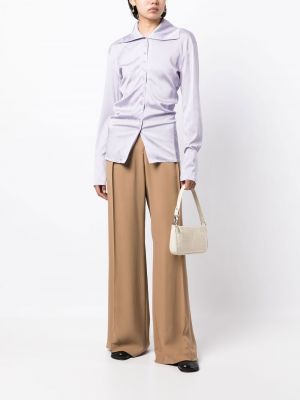 Bluse mit geknöpfter Low Classic lila