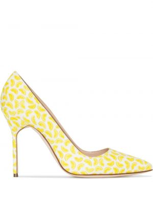 Trykt pumps Manolo Blahnik hvit