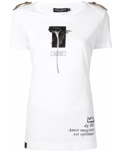 Camiseta de flores Dolce & Gabbana blanco