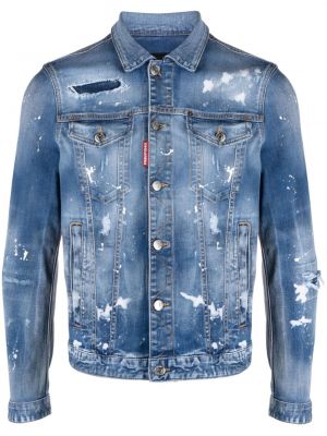 Traper jakna s izlizanim efektom Dsquared2 plava
