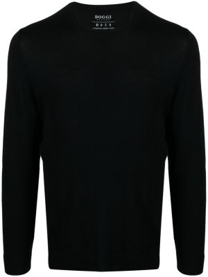 Woll pullover mit rundem ausschnitt Boggi Milano schwarz