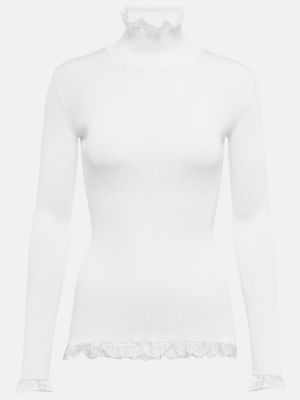 Пуловер с волани Alaã¯a бяло