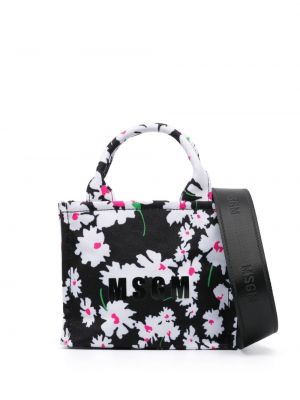 Φλοράλ τσάντα shopper με σχέδιο Msgm μαύρο
