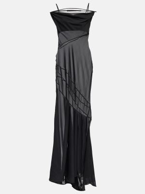 Drapované dlouhé šaty Jacquemus čierna