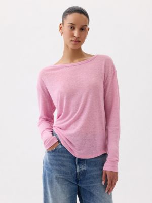 Tricou cu mânecă lungă Gap roz