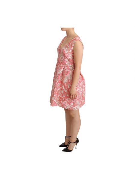 Sukienka mini w kwiatki żakardowa plisowana Dolce & Gabbana Pre-owned