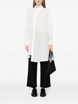 Sukienka koszulowa bawełniana asymetryczna Yohji Yamamoto biała