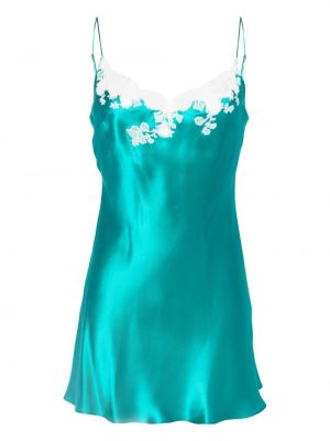 Nėriniuotas šilkinis suknele Carine Gilson žalia