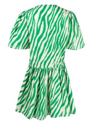 Kleid aus baumwoll mit print mit zebra-muster Stella Nova grün