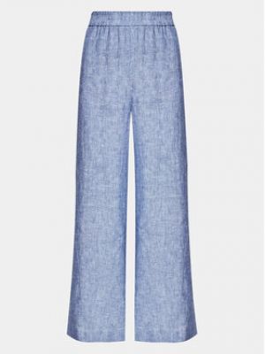 Voľné bavlnené priliehavé nohavice Fabiana Filippi modrá