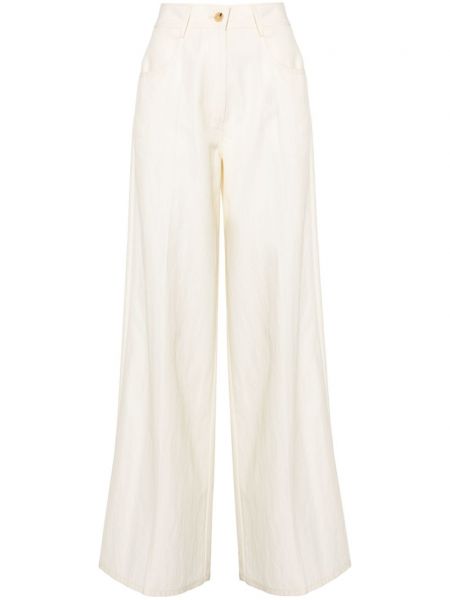 Pantaloni di cotone Forte Forte bianco