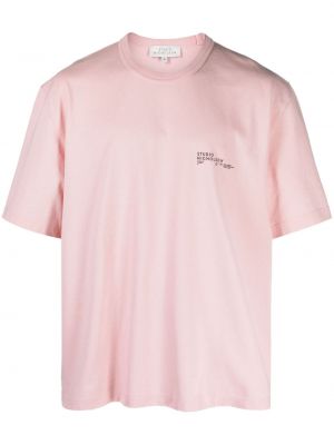 Bavlněné tričko Studio Nicholson růžové