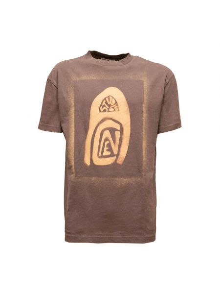 T-shirt mit print Acne Studios braun