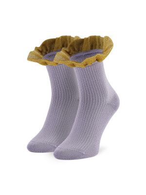 Kojinės virš kelių Happy Socks violetinė