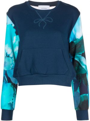 Caurspīdīgs kapučdžemperis Marchesa Notte zils
