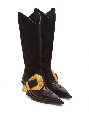 Kotníkové boty s přezkou Balmain černé