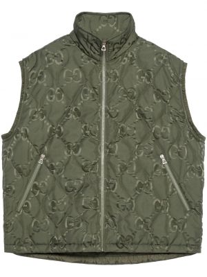 Žakárová prešívaná vesta Gucci zelená