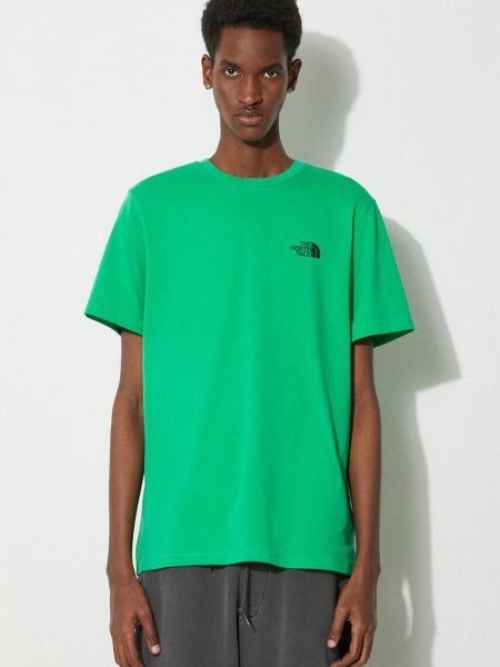 Тениска с дълъг ръкав с принт The North Face зелено