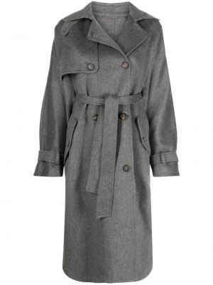 Kašmírový kabát Brunello Cucinelli šedý