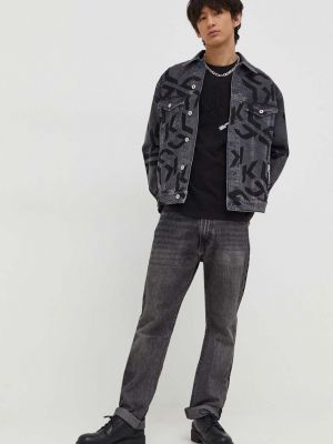Kurtka jeansowa oversize Karl Lagerfeld Jeans szara
