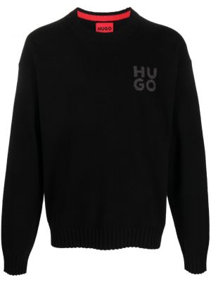 Pullover mit print mit rundem ausschnitt Boss schwarz