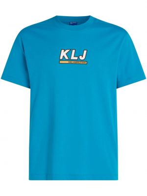T-shirt en coton à imprimé Karl Lagerfeld Jeans bleu
