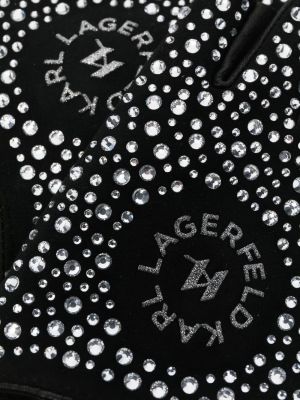 Handschuh mit kristallen Karl Lagerfeld schwarz