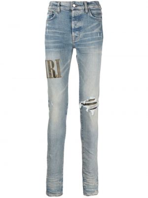 Zerrissene skinny jeans mit stickerei Amiri