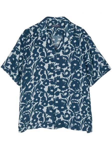Λινό πουκάμισο με σχέδιο Frescobol Carioca
