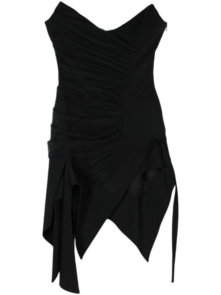 Ασύμμετρη κοκτέιλ φόρεμα Mugler μαύρο